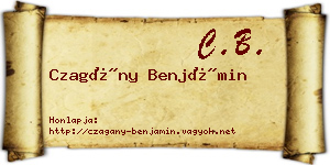 Czagány Benjámin névjegykártya